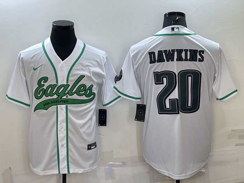 Men Philadelphia Eagles #20 Dawkins White 2022 Nike Co branded NFL Jersey